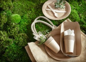 Green plastic bags