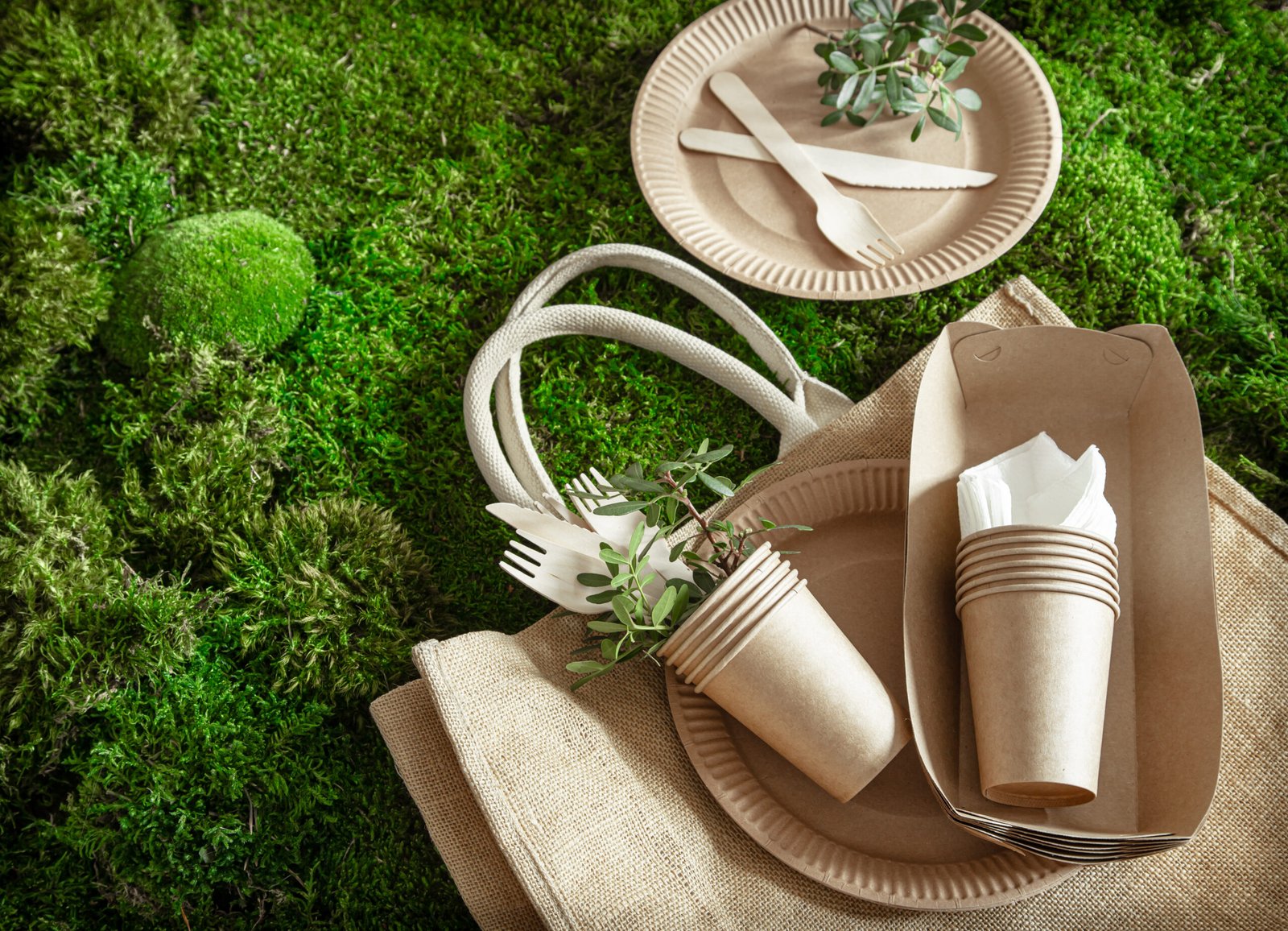 Green plastic bags